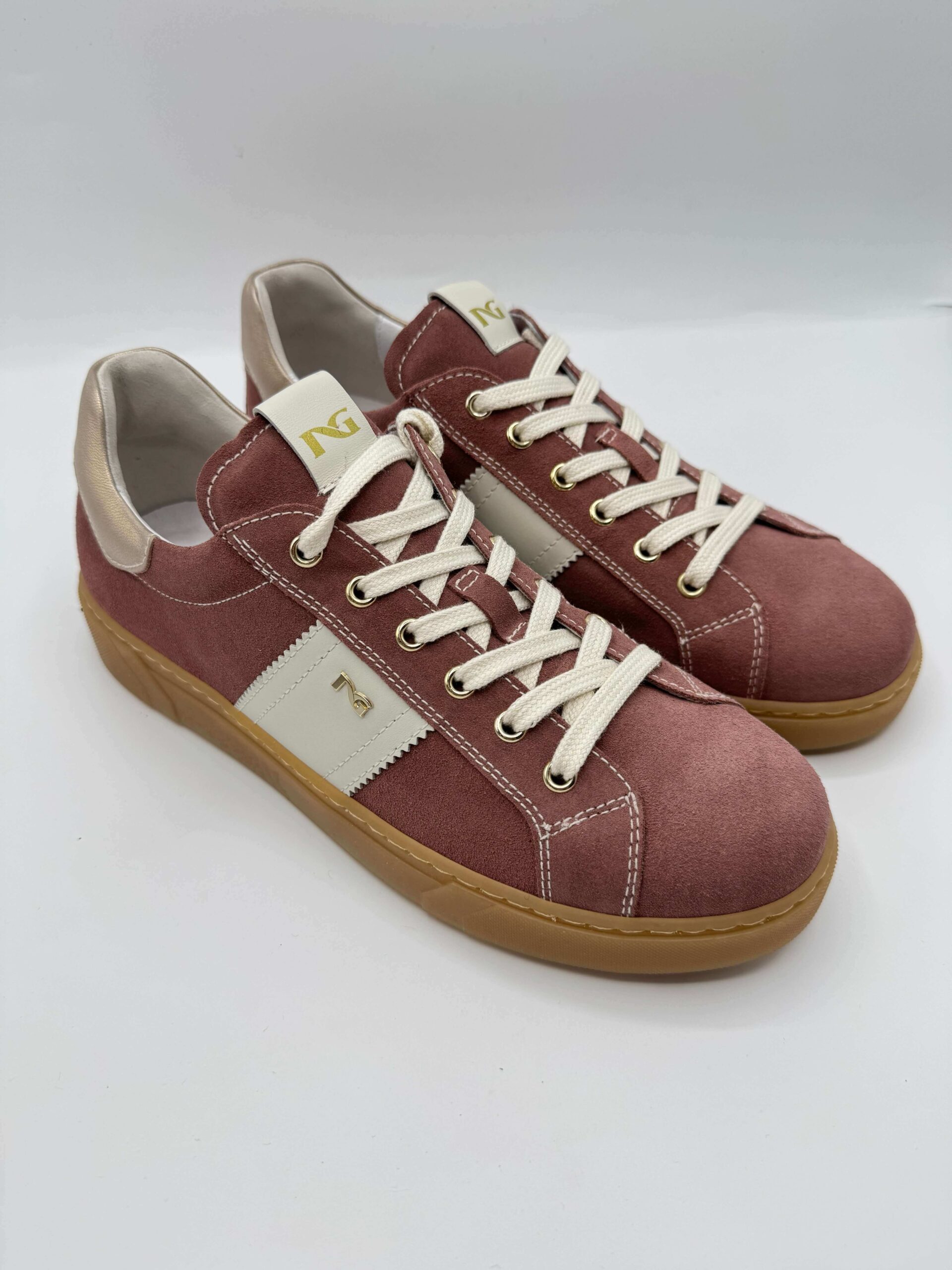 Sneakers Donna Nero Giardini Velluto Rosa Antico – Velvet Col. Osso