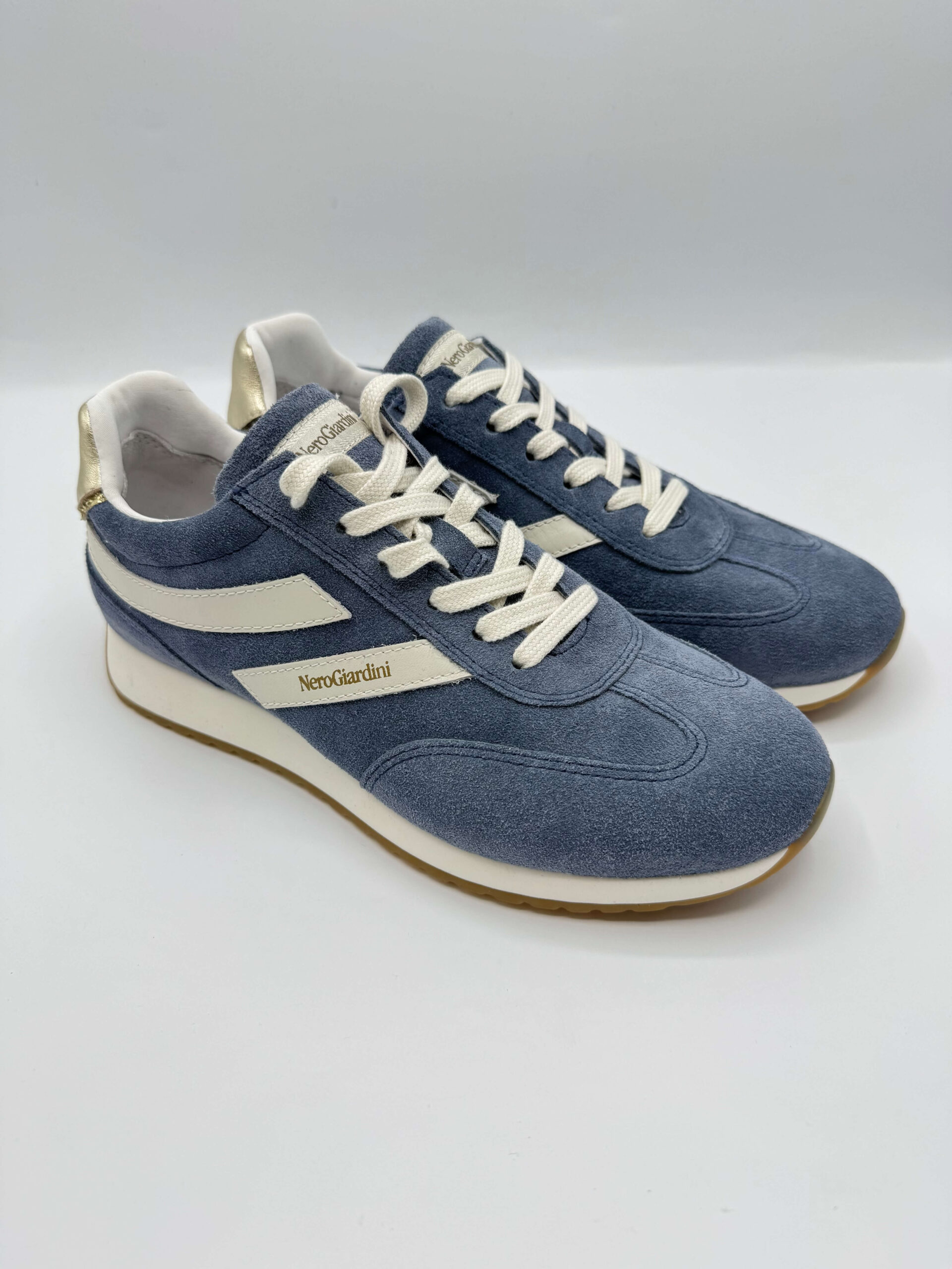 Sneakers Donna Nero Giardini in Velour Avio E615160D