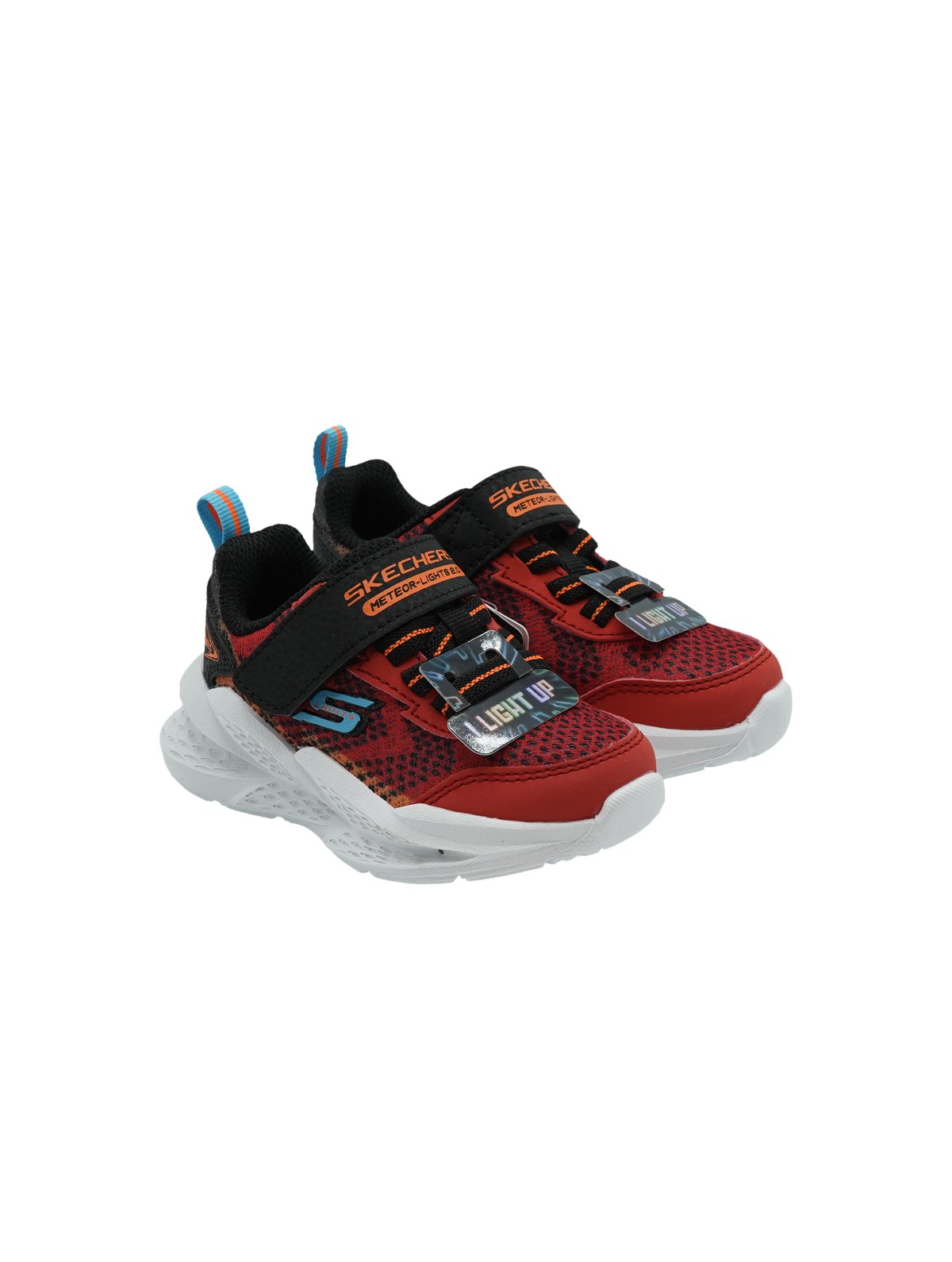 Skechers Meteor Light 2.0 Red Black - Sneakers LED Bambino