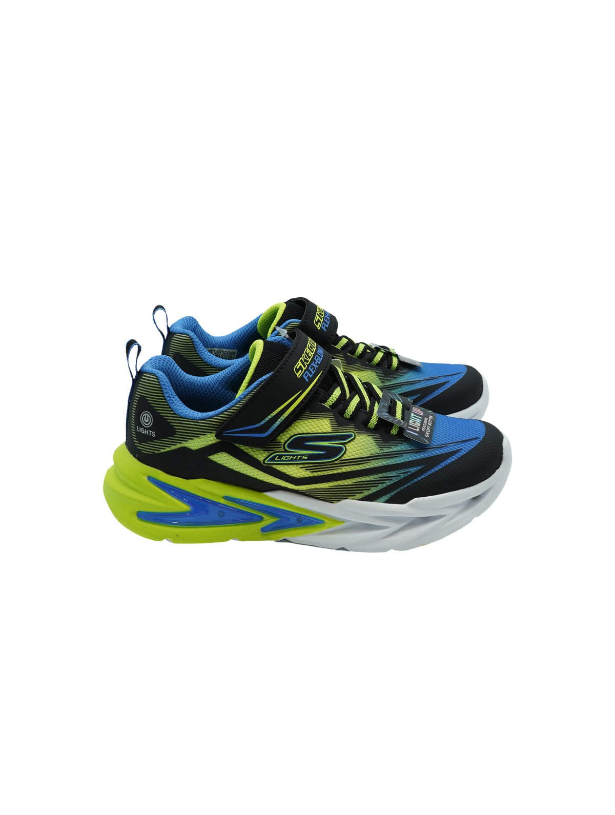 Skechers Glow Ultra Black Blue Lime - Sneakers Luminose Bambino - Foto 2