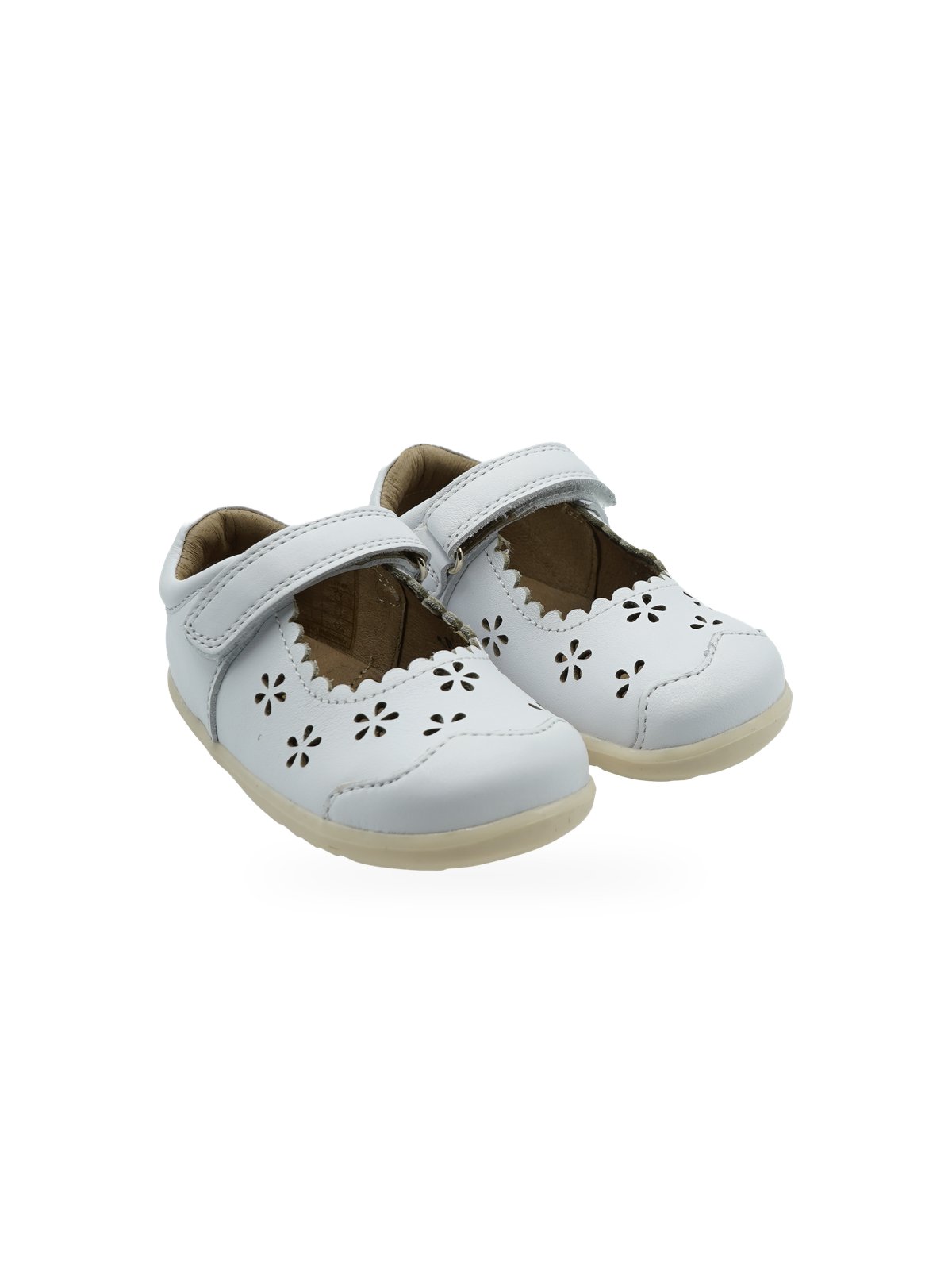 Bobux Ballerine Bianche Bambina con Perforazioni Floreali