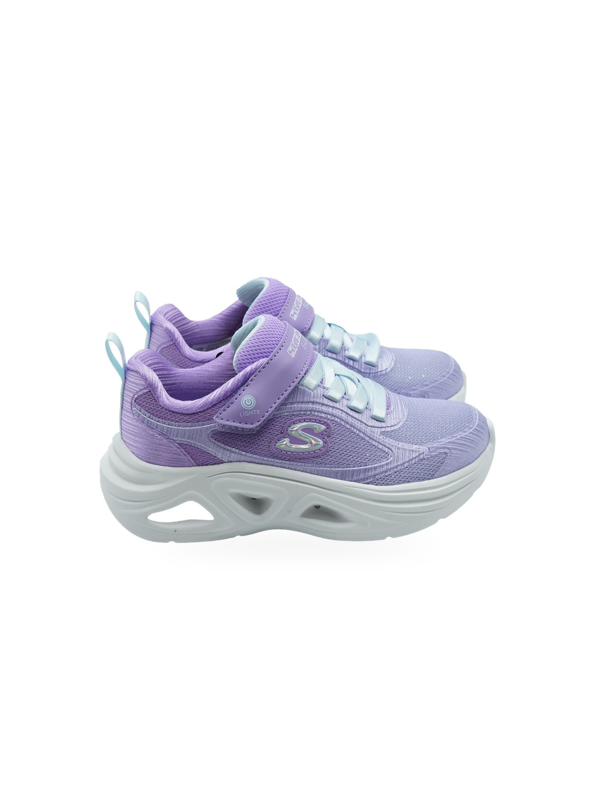 Skechers Sola Glow 2.0 Sneakers Bambina Lavanda con Velcro - Foto 2