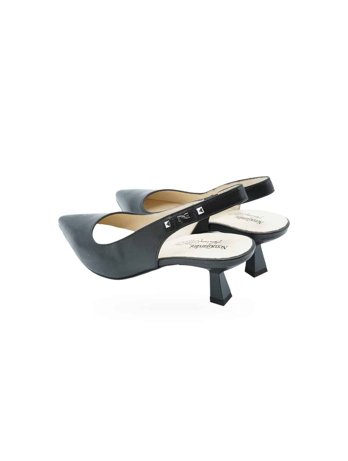 Nero Giardini Pandora Nero - Slingback Eleganti Pelle Nera - Foto 4