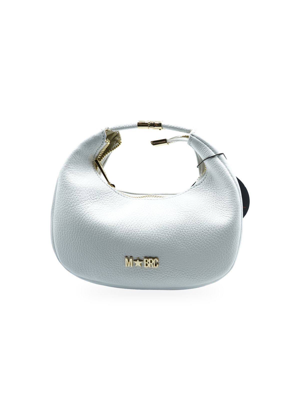 MBRC Borsa Ovale Piccola Tubolare Bianca Pelle Donna H232