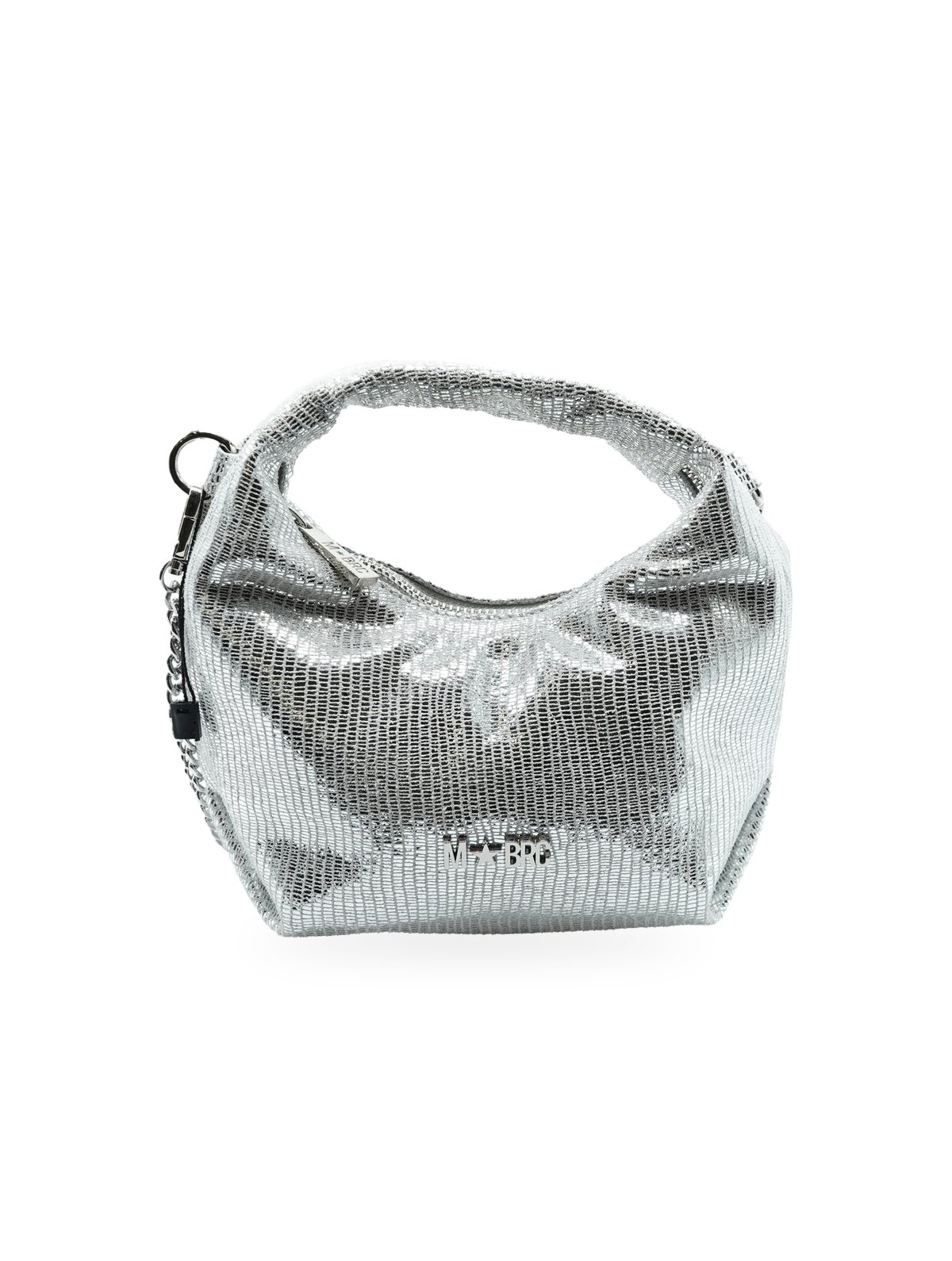 MBRC Borsa Mano Rettile Argento - Eleganza Metallizzata