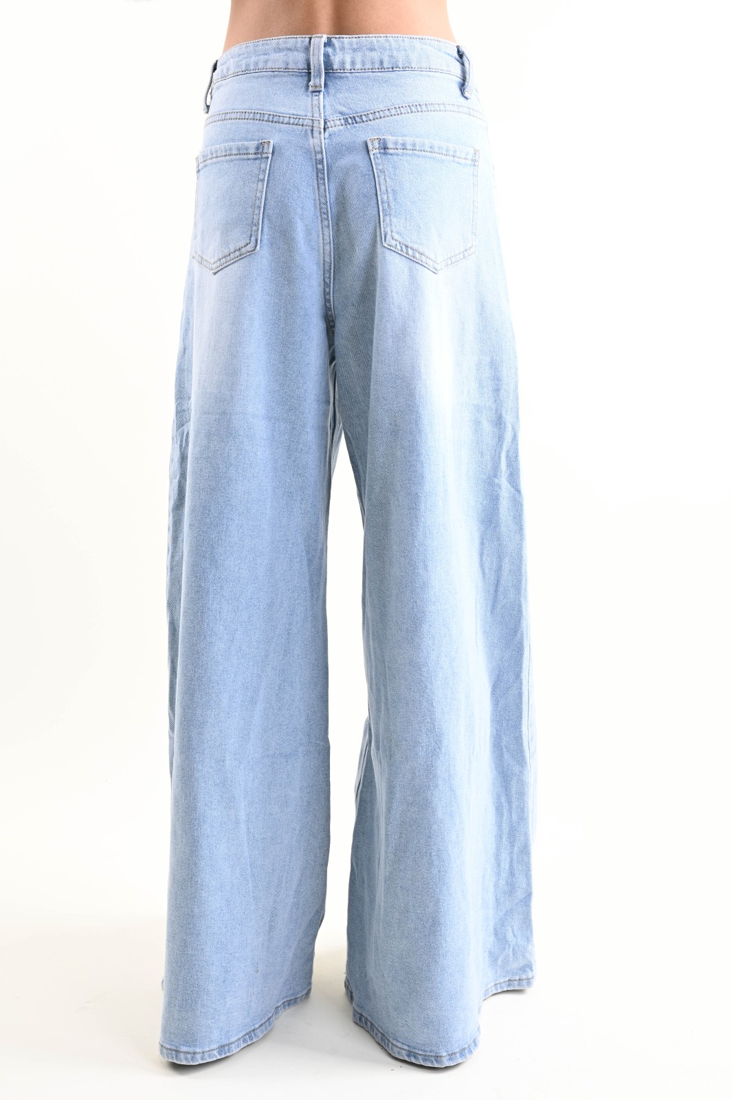Jeans Donna Wide-Leg a Vita Alta Lavaggio Chiaro – Myastreet O172251-06 - Foto 2