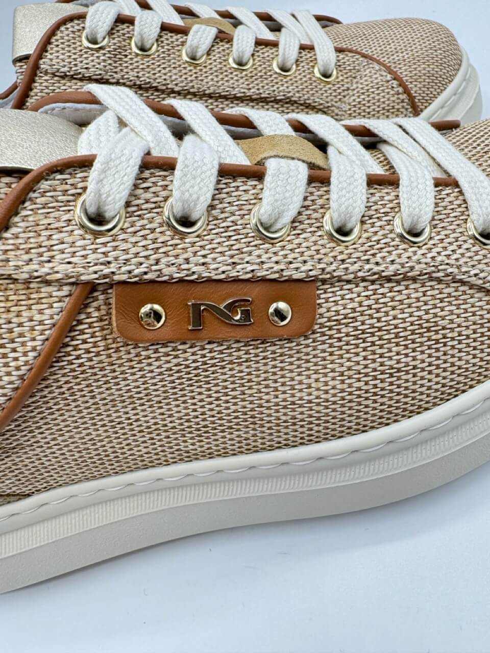 Sneakers Donna Nero Giardini in Raffia Naturale – E615282D Paglia Natural - Foto 3