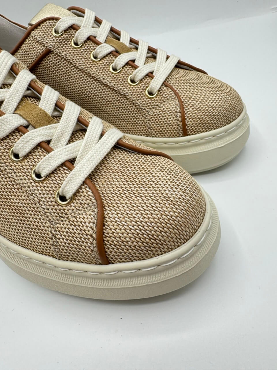Sneakers Donna Nero Giardini in Raffia Naturale – E615282D Paglia Natural - Foto 5